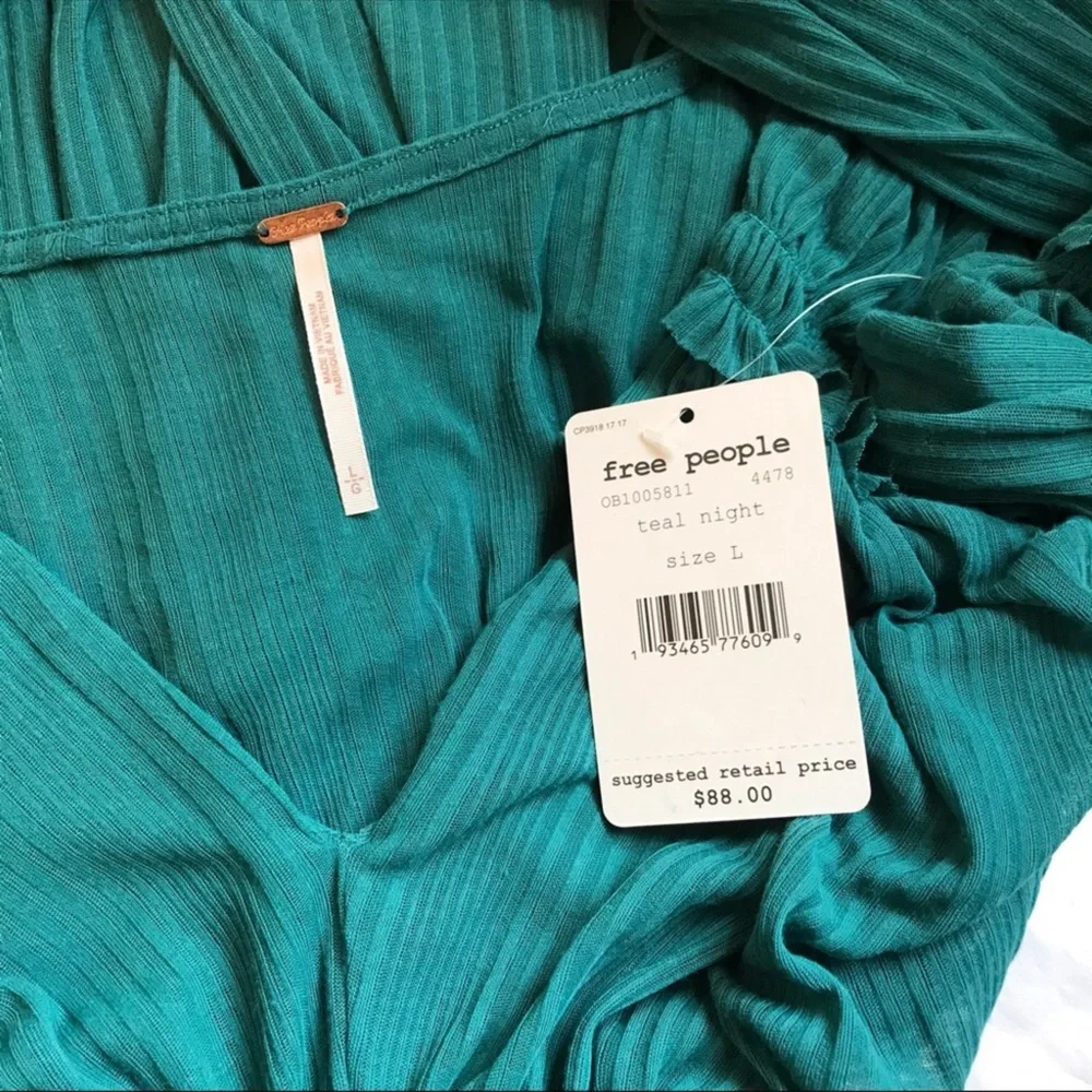 Free People Day Dreaming Top Teal NWOT
